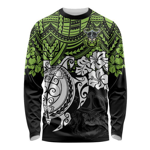 custom-raiders-rugby-long-sleeve-shirt-canberra-hibiscus-and-turtle-with-polynesian-pattern