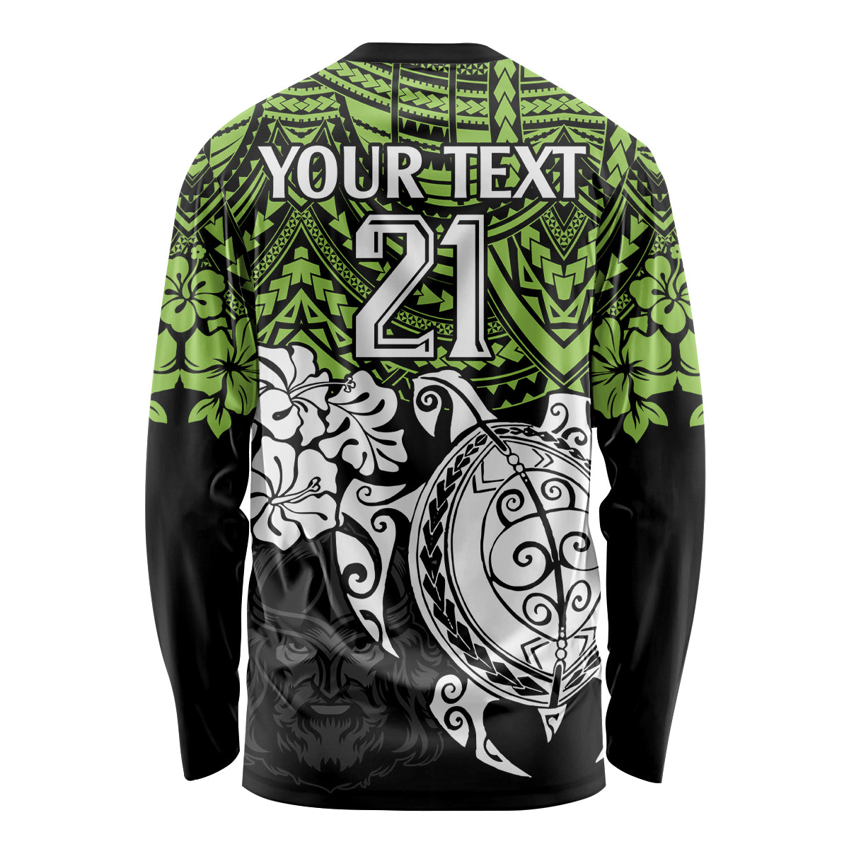 custom-raiders-rugby-long-sleeve-shirt-canberra-hibiscus-and-turtle-with-polynesian-pattern