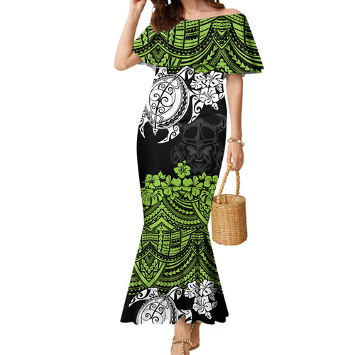 custom-raiders-rugby-mermaid-dress-canberra-hibiscus-and-turtle-with-polynesian-pattern
