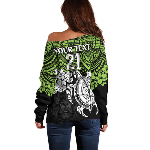 custom-raiders-rugby-off-shoulder-sweater-canberra-hibiscus-and-turtle-with-polynesian-pattern
