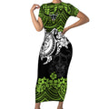 custom-raiders-rugby-short-sleeve-bodycon-dress-canberra-hibiscus-and-turtle-with-polynesian-pattern
