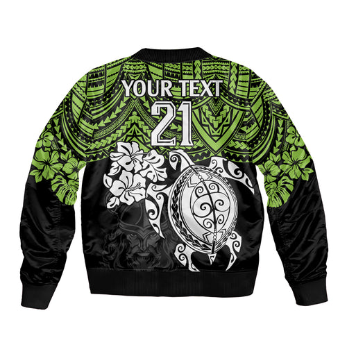 custom-raiders-rugby-sleeve-zip-bomber-jacket-canberra-hibiscus-and-turtle-with-polynesian-pattern