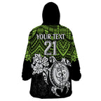 custom-raiders-rugby-wearable-blanket-hoodie-canberra-hibiscus-and-turtle-with-polynesian-pattern