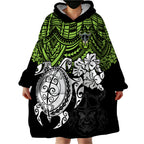 custom-raiders-rugby-wearable-blanket-hoodie-canberra-hibiscus-and-turtle-with-polynesian-pattern