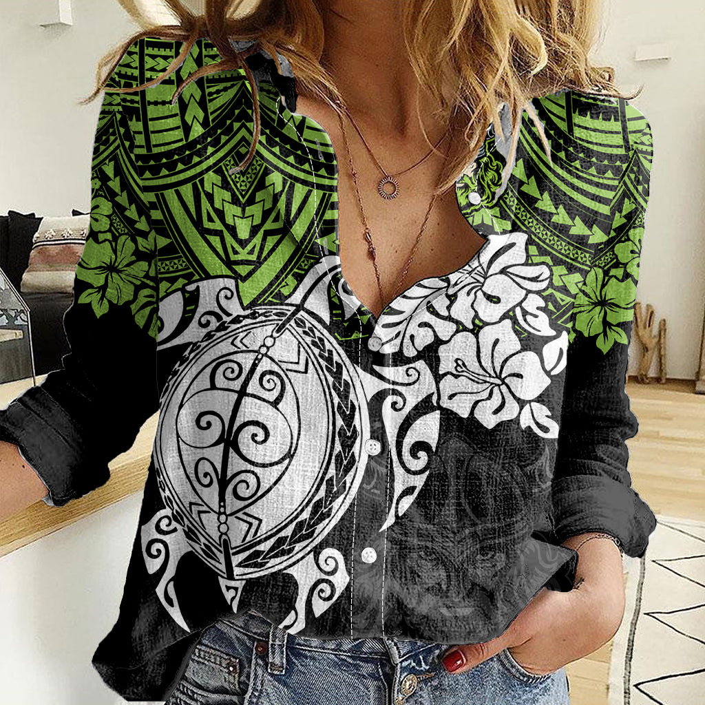 custom-raiders-rugby-women-casual-shirt-canberra-hibiscus-and-turtle-with-polynesian-pattern