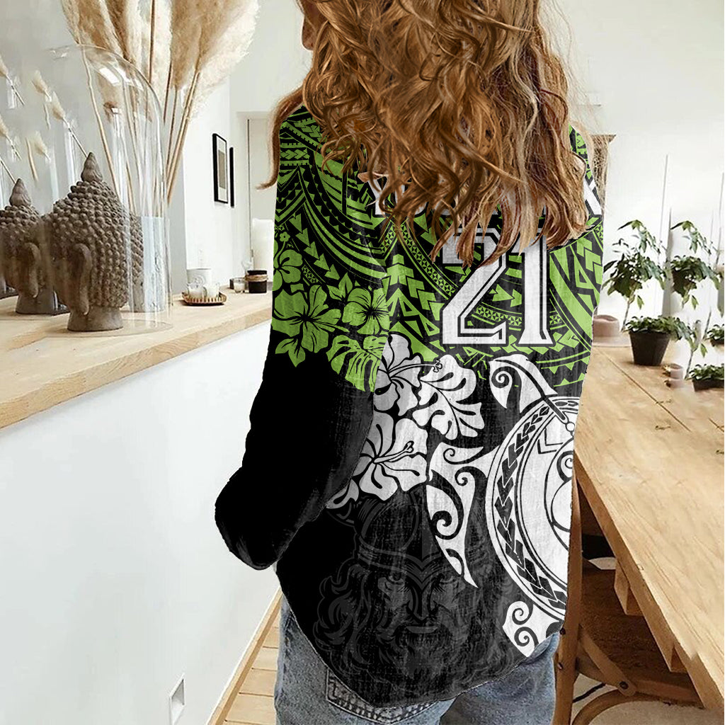 custom-raiders-rugby-women-casual-shirt-canberra-hibiscus-and-turtle-with-polynesian-pattern