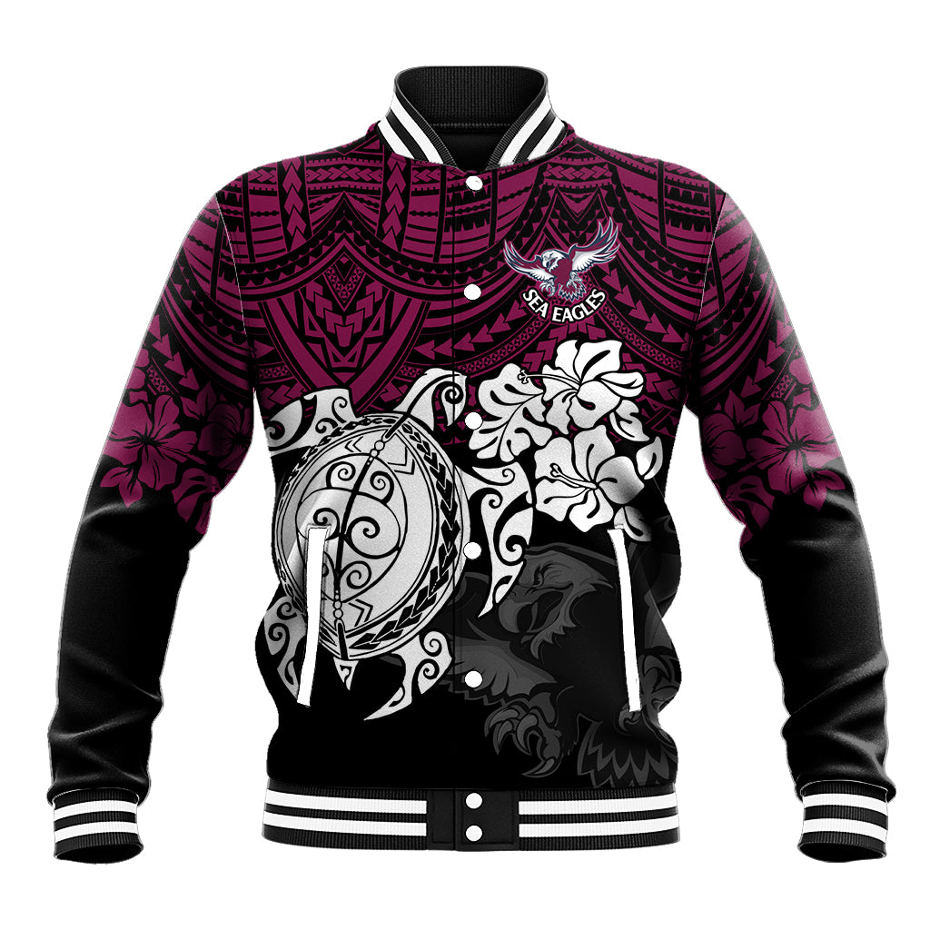 custom-sea-eagles-rugby-baseball-jacket-silvertails-hibiscus-and-turtle-with-polynesian-pattern