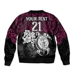custom-sea-eagles-rugby-bomber-jacket-silvertails-hibiscus-and-turtle-with-polynesian-pattern