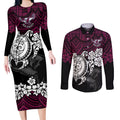 custom-sea-eagles-rugby-couples-matching-long-sleeve-bodycon-dress-and-long-sleeve-button-shirt-silvertails-hibiscus-and-turtle-with-polynesian-pattern