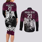 custom-sea-eagles-rugby-couples-matching-long-sleeve-bodycon-dress-and-long-sleeve-button-shirt-silvertails-hibiscus-and-turtle-with-polynesian-pattern