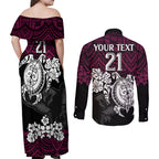 custom-sea-eagles-rugby-couples-matching-off-shoulder-maxi-dress-and-long-sleeve-button-shirt-silvertails-hibiscus-and-turtle-with-polynesian-pattern