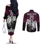 custom-sea-eagles-rugby-couples-matching-off-the-shoulder-long-sleeve-dress-and-long-sleeve-button-shirt-silvertails-hibiscus-and-turtle-with-polynesian-pattern
