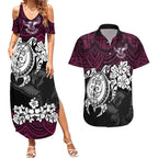 custom-sea-eagles-rugby-couples-matching-summer-maxi-dress-and-hawaiian-shirt-silvertails-hibiscus-and-turtle-with-polynesian-pattern