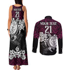 custom-sea-eagles-rugby-couples-matching-tank-maxi-dress-and-long-sleeve-button-shirt-silvertails-hibiscus-and-turtle-with-polynesian-pattern