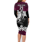 custom-sea-eagles-rugby-family-matching-long-sleeve-bodycon-dress-and-hawaiian-shirt-silvertails-hibiscus-and-turtle-with-polynesian-pattern