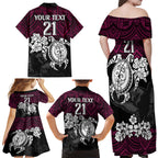 custom-sea-eagles-rugby-family-matching-off-shoulder-maxi-dress-and-hawaiian-shirt-silvertails-hibiscus-and-turtle-with-polynesian-pattern