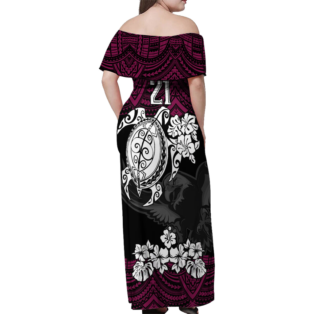 custom-sea-eagles-rugby-family-matching-off-shoulder-maxi-dress-and-hawaiian-shirt-silvertails-hibiscus-and-turtle-with-polynesian-pattern