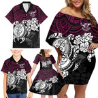 custom-sea-eagles-rugby-family-matching-off-shoulder-short-dress-and-hawaiian-shirt-silvertails-hibiscus-and-turtle-with-polynesian-pattern