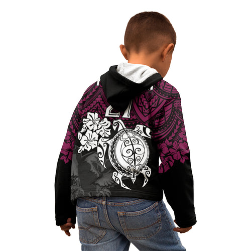custom-sea-eagles-rugby-kid-hoodie-silvertails-hibiscus-and-turtle-with-polynesian-pattern