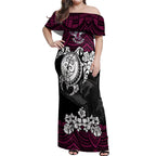 custom-sea-eagles-rugby-off-shoulder-maxi-dress-silvertails-hibiscus-and-turtle-with-polynesian-pattern
