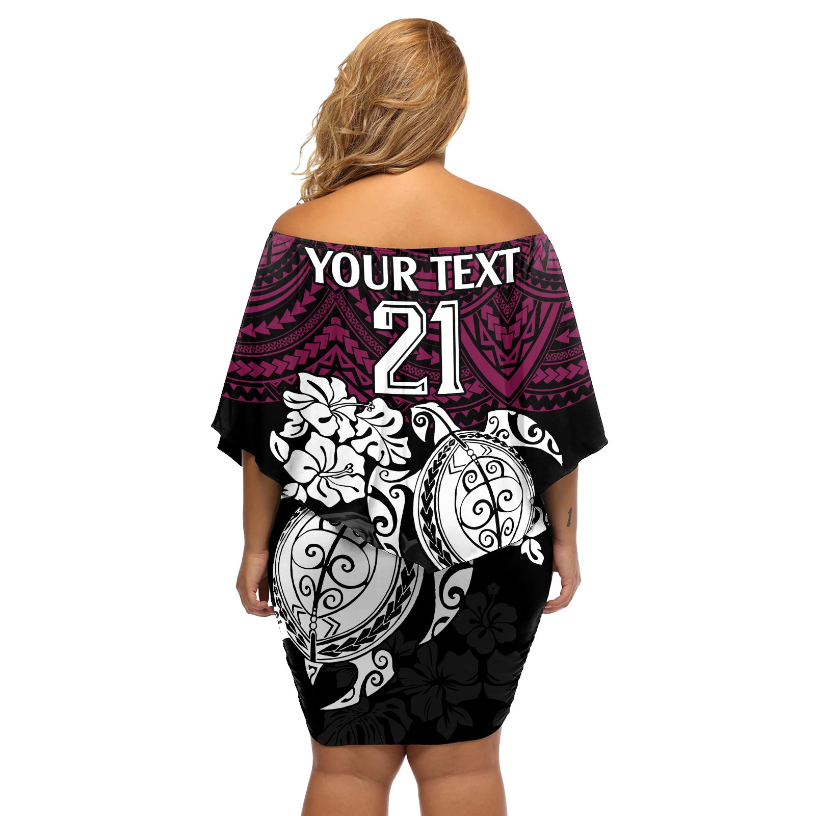 custom-sea-eagles-rugby-off-shoulder-short-dress-silvertails-hibiscus-and-turtle-with-polynesian-pattern
