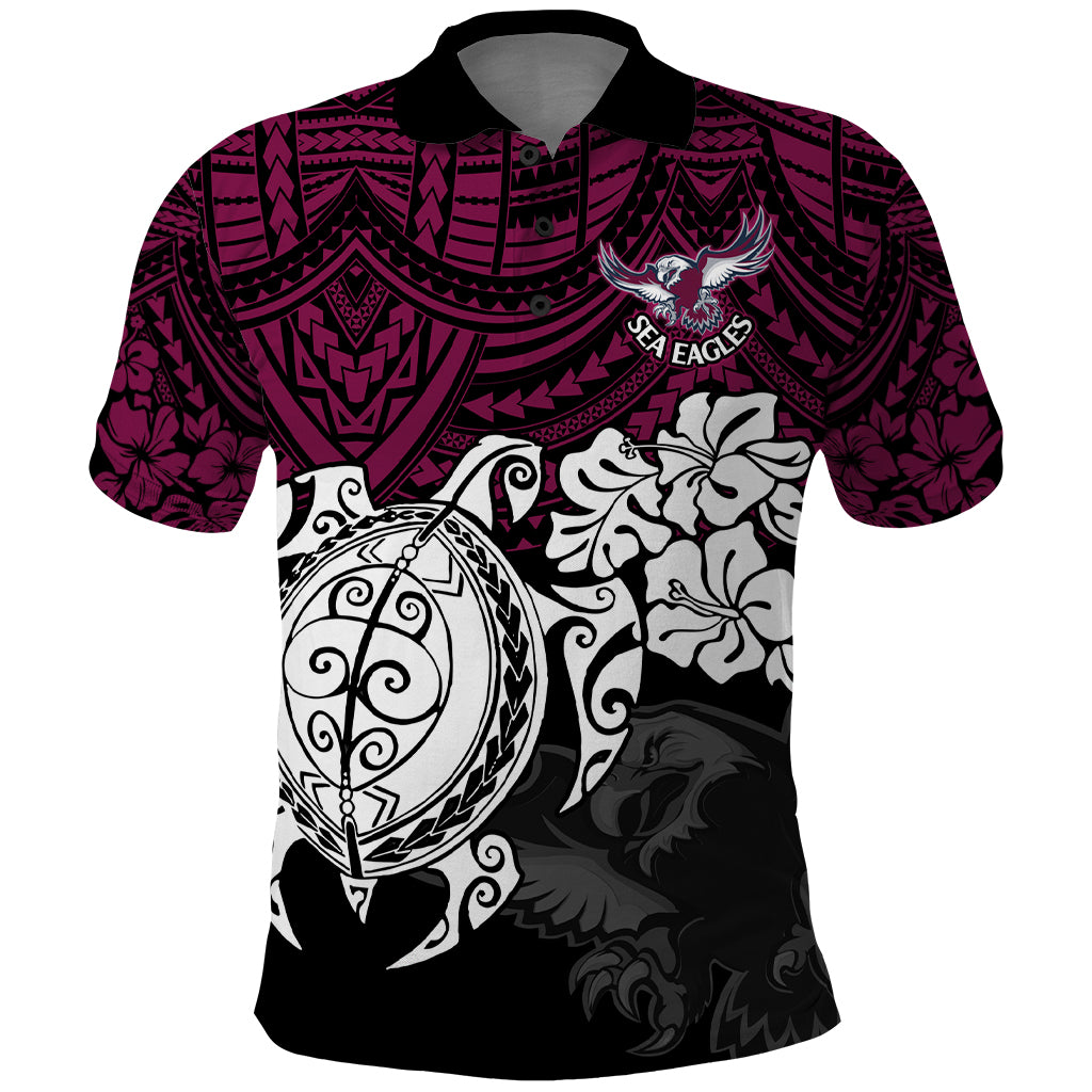 custom-sea-eagles-rugby-polo-shirt-silvertails-hibiscus-and-turtle-with-polynesian-pattern