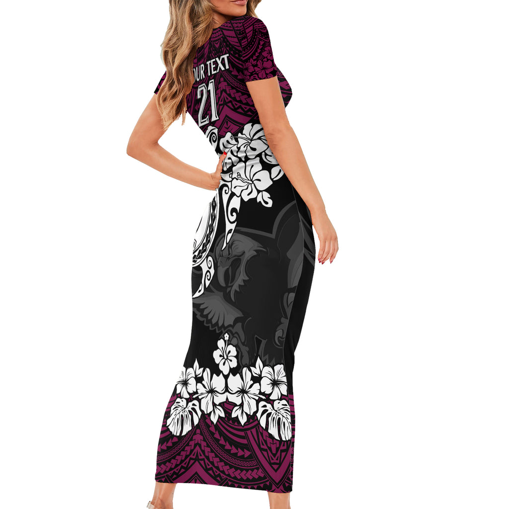 custom-sea-eagles-rugby-short-sleeve-bodycon-dress-silvertails-hibiscus-and-turtle-with-polynesian-pattern