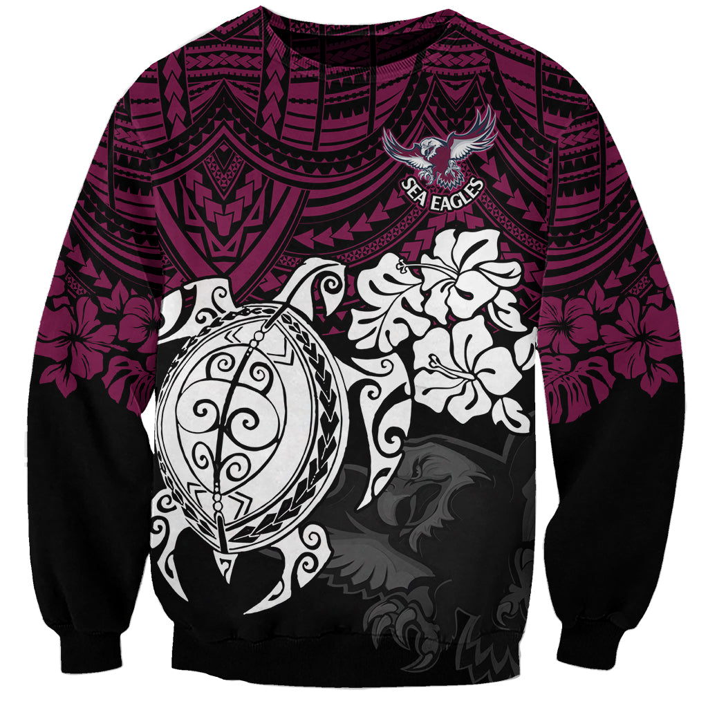 custom-sea-eagles-rugby-sweatshirt-silvertails-hibiscus-and-turtle-with-polynesian-pattern