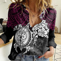 custom-sea-eagles-rugby-women-casual-shirt-silvertails-hibiscus-and-turtle-with-polynesian-pattern