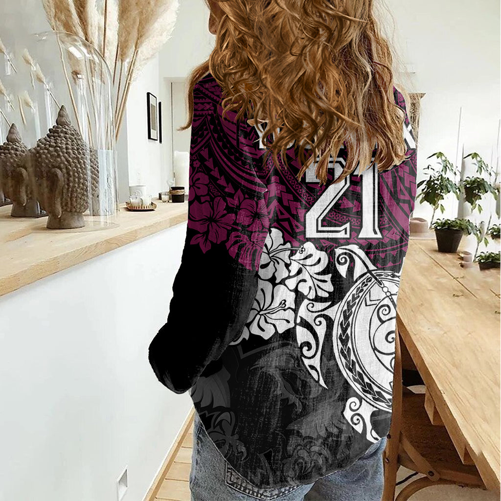 custom-sea-eagles-rugby-women-casual-shirt-silvertails-hibiscus-and-turtle-with-polynesian-pattern