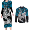 custom-sharks-rugby-couples-matching-long-sleeve-bodycon-dress-and-long-sleeve-button-shirt-hibiscus-and-sharkies-tattoo-with-polynesian-pattern