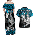custom-sharks-rugby-couples-matching-off-shoulder-maxi-dress-and-hawaiian-shirt-hibiscus-and-sharkies-tattoo-with-polynesian-pattern