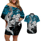 custom-sharks-rugby-couples-matching-off-shoulder-short-dress-and-hawaiian-shirt-hibiscus-and-sharkies-tattoo-with-polynesian-pattern