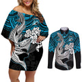 custom-sharks-rugby-couples-matching-off-shoulder-short-dress-and-long-sleeve-button-shirt-hibiscus-and-sharkies-tattoo-with-polynesian-pattern
