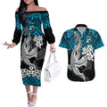 custom-sharks-rugby-couples-matching-off-the-shoulder-long-sleeve-dress-and-hawaiian-shirt-hibiscus-and-sharkies-tattoo-with-polynesian-pattern