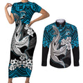 custom-sharks-rugby-couples-matching-short-sleeve-bodycon-dress-and-long-sleeve-button-shirt-hibiscus-and-sharkies-tattoo-with-polynesian-pattern