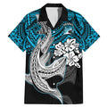 custom-sharks-rugby-family-matching-mermaid-dress-and-hawaiian-shirt-hibiscus-and-sharkies-tattoo-with-polynesian-pattern