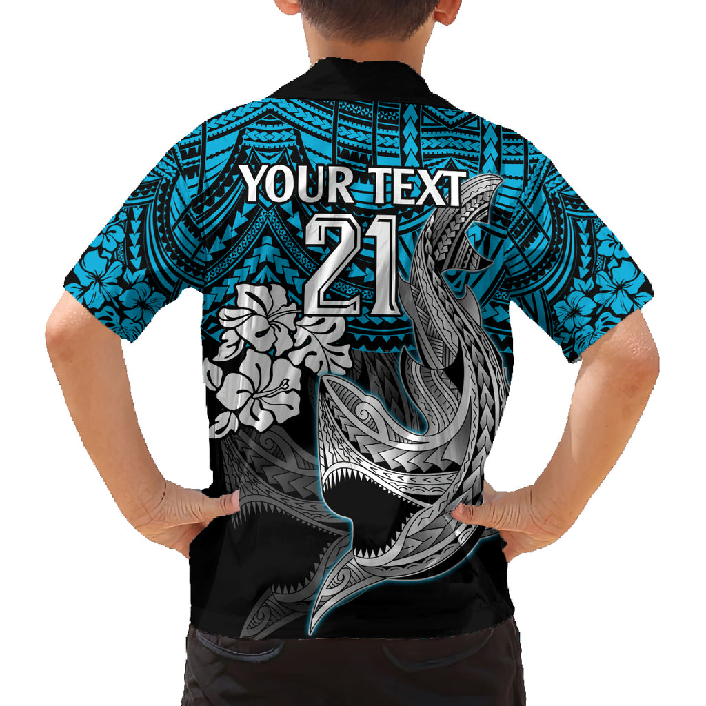 custom-sharks-rugby-family-matching-off-shoulder-maxi-dress-and-hawaiian-shirt-hibiscus-and-sharkies-tattoo-with-polynesian-pattern