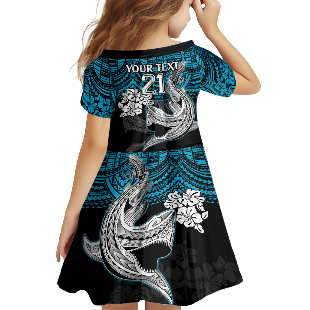 custom-sharks-rugby-family-matching-short-sleeve-bodycon-dress-and-hawaiian-shirt-hibiscus-and-sharkies-tattoo-with-polynesian-pattern