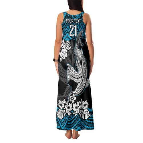custom-sharks-rugby-family-matching-tank-maxi-dress-and-hawaiian-shirt-hibiscus-and-sharkies-tattoo-with-polynesian-pattern