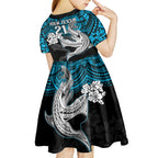 custom-sharks-rugby-kid-short-sleeve-dress-hibiscus-and-sharkies-tattoo-with-polynesian-pattern