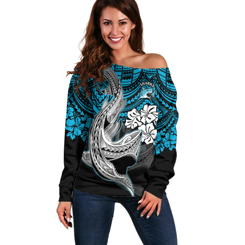 custom-sharks-rugby-off-shoulder-sweater-hibiscus-and-sharkies-tattoo-with-polynesian-pattern