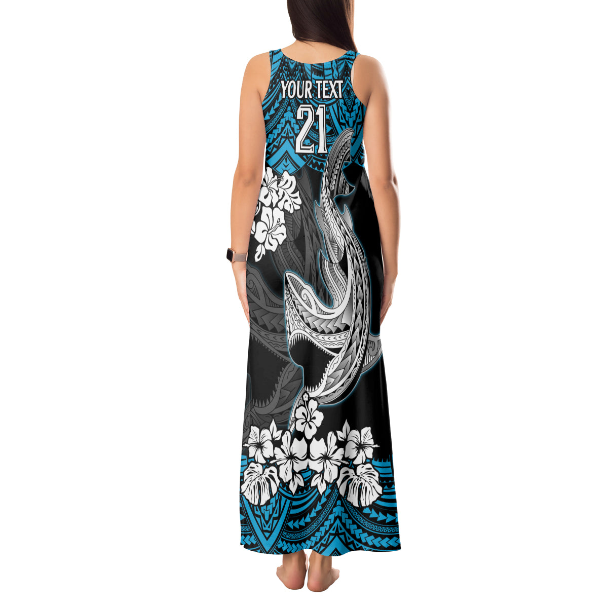 custom-sharks-rugby-tank-maxi-dress-hibiscus-and-sharkies-tattoo-with-polynesian-pattern
