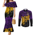 custom-storm-rugby-couples-matching-mermaid-dress-and-long-sleeve-button-shirt-melbourne-hibiscus-and-turtle-with-polynesian-pattern