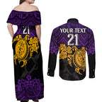 custom-storm-rugby-couples-matching-off-shoulder-maxi-dress-and-long-sleeve-button-shirt-melbourne-hibiscus-and-turtle-with-polynesian-pattern