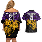 custom-storm-rugby-couples-matching-off-shoulder-short-dress-and-hawaiian-shirt-melbourne-hibiscus-and-turtle-with-polynesian-pattern