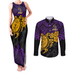custom-storm-rugby-couples-matching-tank-maxi-dress-and-long-sleeve-button-shirt-melbourne-hibiscus-and-turtle-with-polynesian-pattern