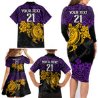 custom-storm-rugby-family-matching-long-sleeve-bodycon-dress-and-hawaiian-shirt-melbourne-hibiscus-and-turtle-with-polynesian-pattern