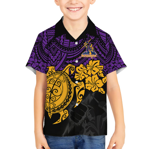 custom-storm-rugby-family-matching-long-sleeve-bodycon-dress-and-hawaiian-shirt-melbourne-hibiscus-and-turtle-with-polynesian-pattern