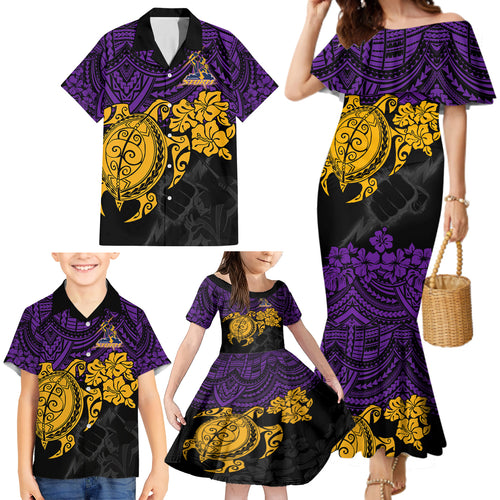 custom-storm-rugby-family-matching-mermaid-dress-and-hawaiian-shirt-melbourne-hibiscus-and-turtle-with-polynesian-pattern